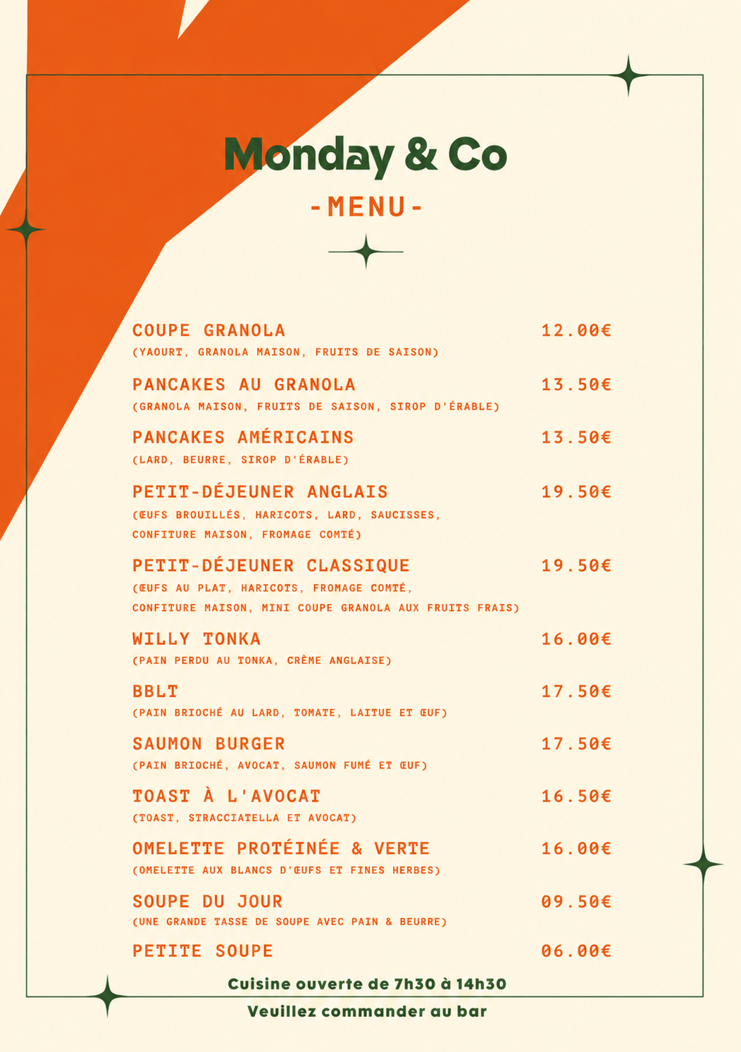 Carte food Monday & Co partie 2