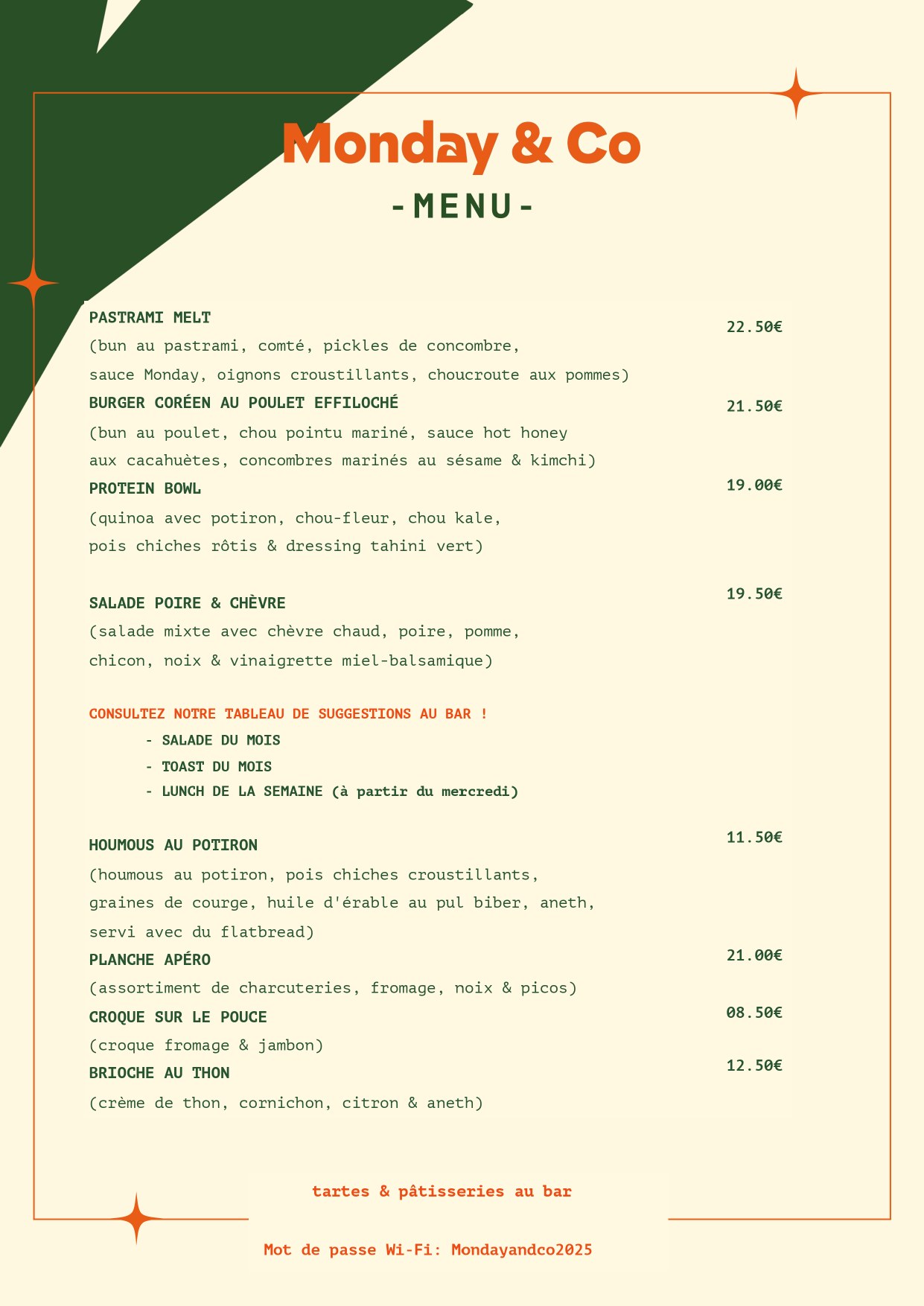 Carte food Monday & Co partie 2