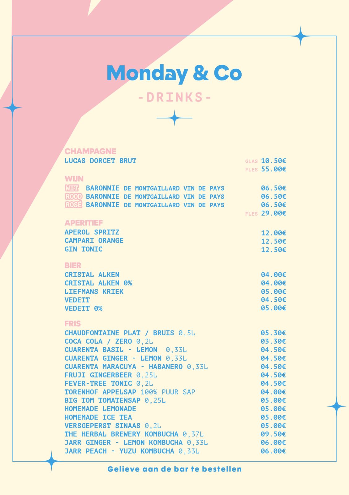 Monday & Co drinks menu deel 2