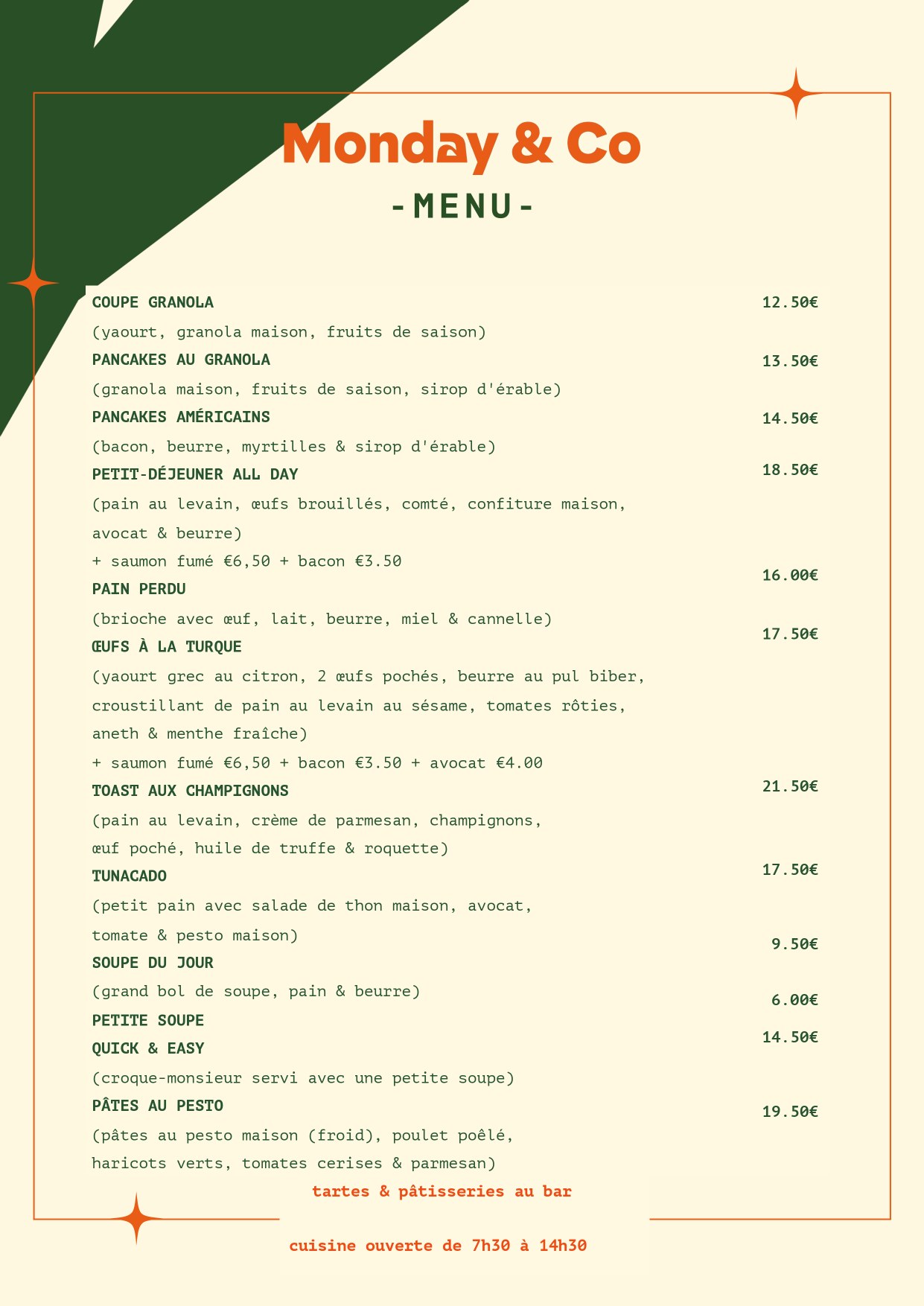 Carte food Monday & Co partie 1