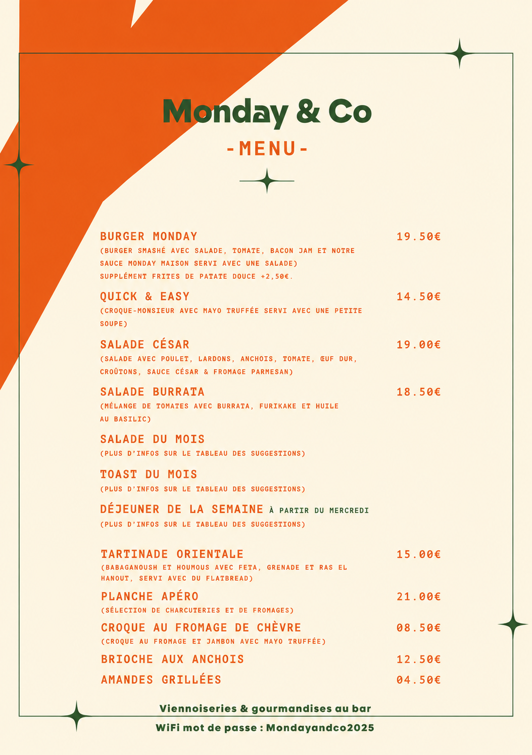 Carte food Monday & Co partie 1