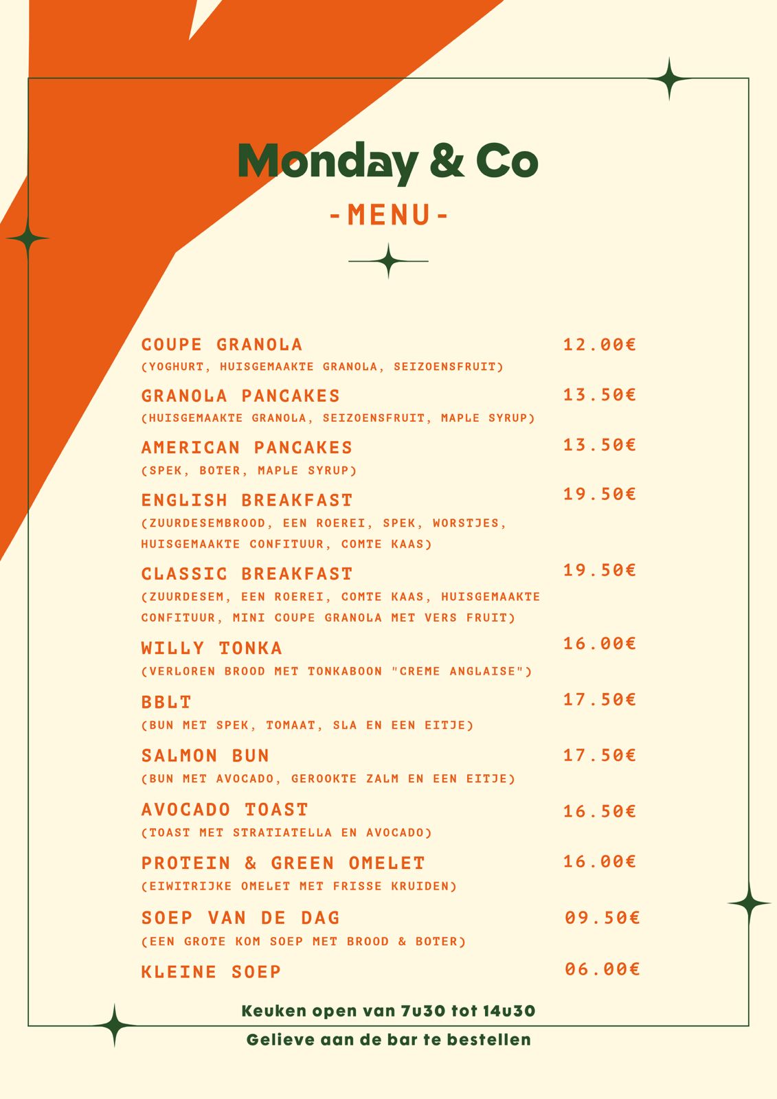 Monday & Co food menu deel 1