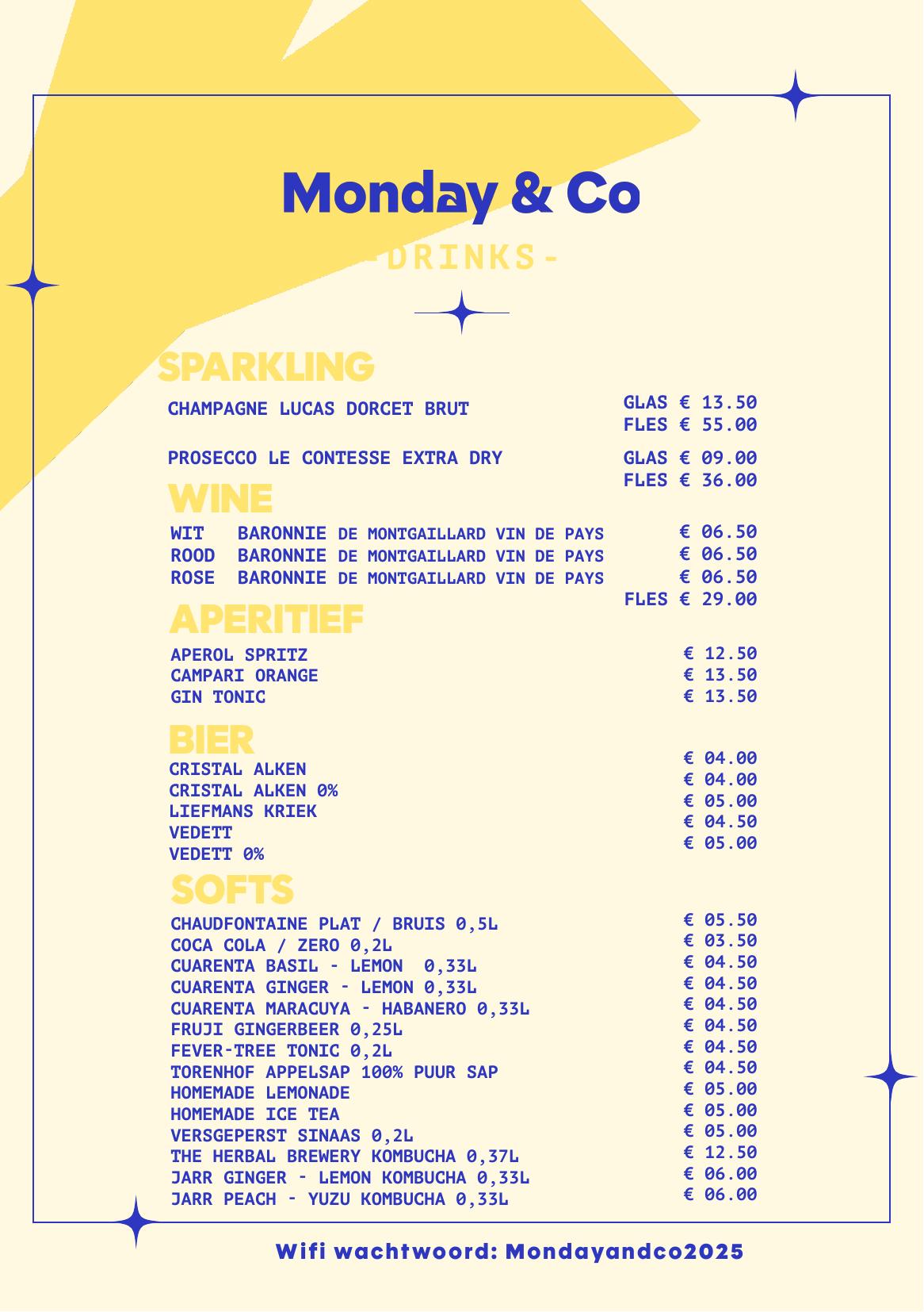 Monday & Co drinks menu deel 2